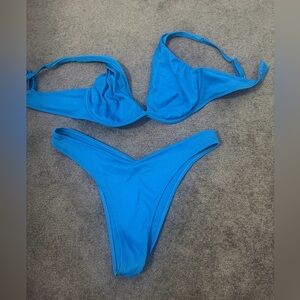 Hollister Blue Ribbed Bikini Set